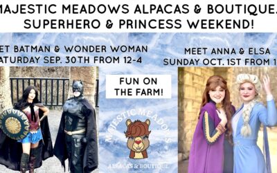 Superhero and Princess Weekend at Majestic Meadows Alpacas